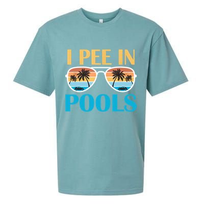 I Pee In Pools Funny Jokes Sarcastic Sayings Sueded Cloud Jersey T-Shirt