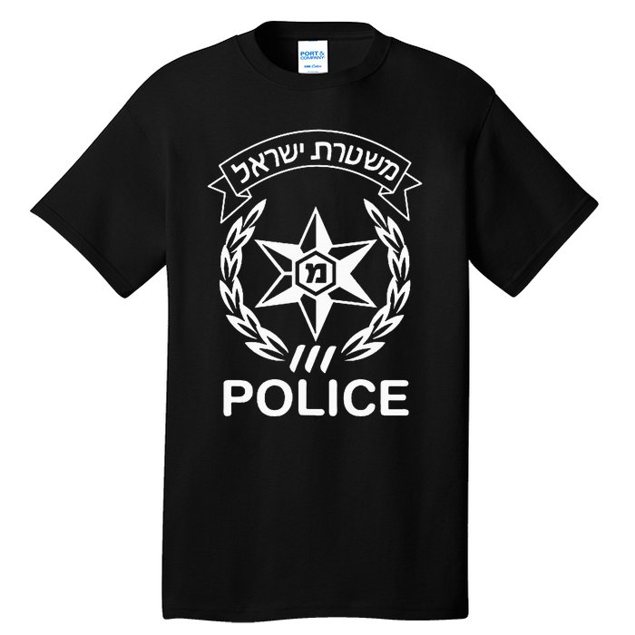 Israeli Police In Hebrew Mishteret Israel Double Sided Tall T-Shirt