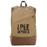 I Pee In Pools Funny Quote Saying Summer Vacation Party Cotton Canvas Backpack