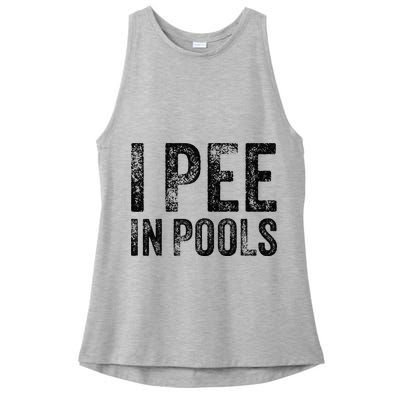 I Pee In Pools Funny Quote Saying Summer Vacation Party Ladies PosiCharge Tri-Blend Wicking Tank