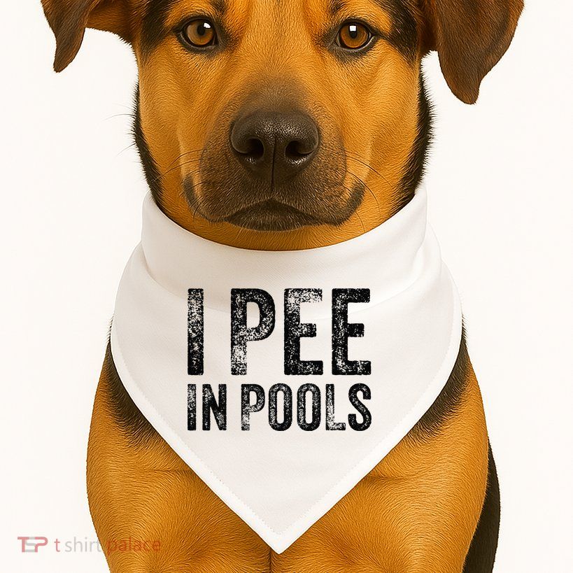 I Pee In Pools Funny Quote Saying Summer Vacation Party USA-Made Doggie Bandana