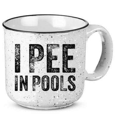 I Pee In Pools Funny Quote Saying Summer Vacation Party 15oz Campfire Ceramic Mug