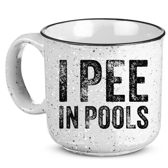 I Pee In Pools Funny Quote Saying Summer Vacation Party 15oz Campfire Ceramic Mug