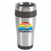 I Pee In Pools Funny Swimmer Swimming Coach Player 16oz Travel Tumbler