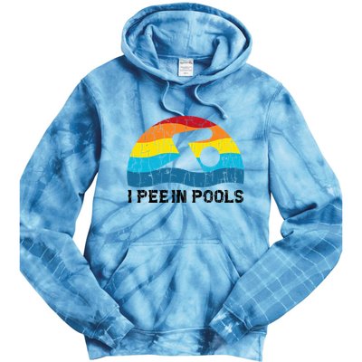 I Pee In Pools Funny Swimmer Swimming Coach Player Tie Dye Hoodie