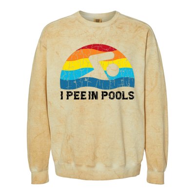 I Pee In Pools Funny Swimmer Swimming Coach Player Colorblast Crewneck Sweatshirt