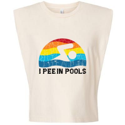 I Pee In Pools Funny Swimmer Swimming Coach Player Garment-Dyed Women's Muscle Tee