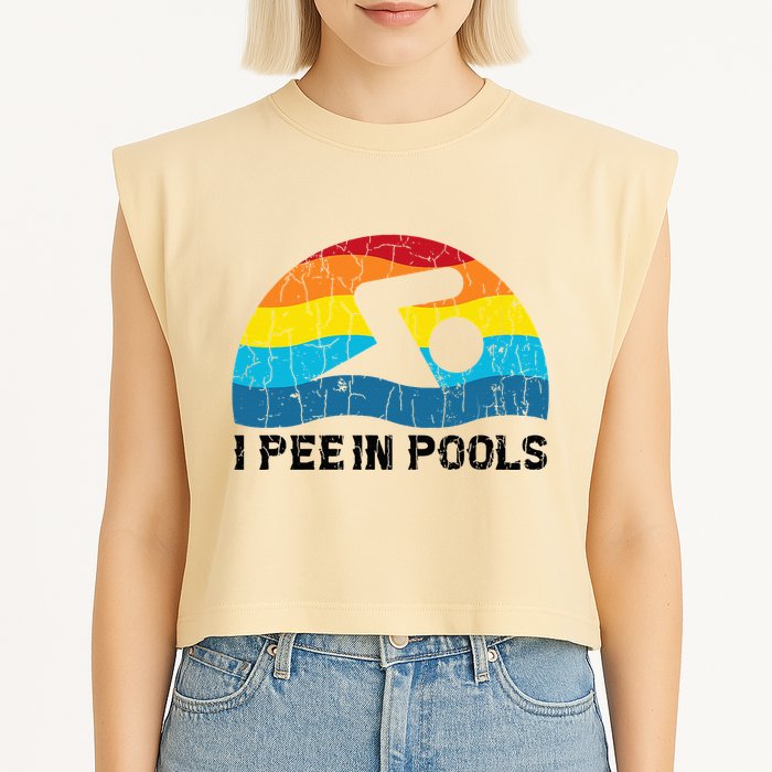 I Pee In Pools Funny Swimmer Swimming Coach Player Garment-Dyed Women's Muscle Tee