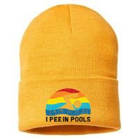 I Pee In Pools Funny Swimmer Swimming Coach Player Sustainable Knit Beanie