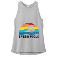 I Pee In Pools Funny Swimmer Swimming Coach Player Ladies PosiCharge Tri-Blend Wicking Tank