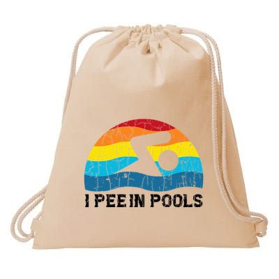 I Pee In Pools Funny Swimmer Swimming Coach Player Drawstring Bag