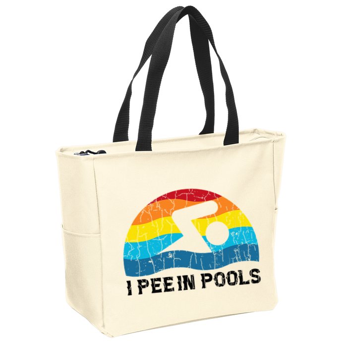 I Pee In Pools Funny Swimmer Swimming Coach Player Zip Tote Bag