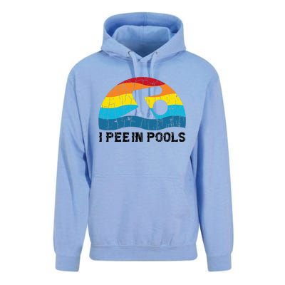 I Pee In Pools Funny Swimmer Swimming Coach Player Unisex Surf Hoodie