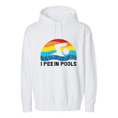I Pee In Pools Funny Swimmer Swimming Coach Player Garment-Dyed Fleece Hoodie