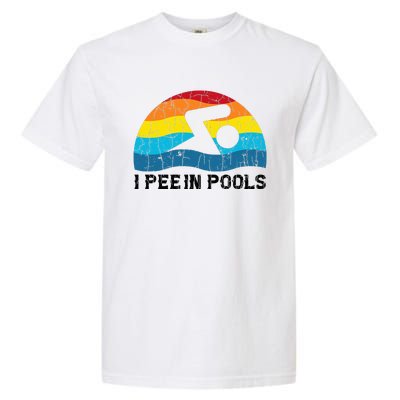 I Pee In Pools Funny Swimmer Swimming Coach Player Garment-Dyed Heavyweight T-Shirt