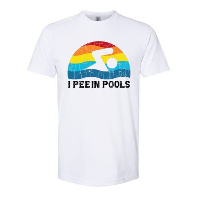 I Pee In Pools Funny Swimmer Swimming Coach Player Softstyle CVC T-Shirt