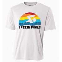 I Pee In Pools Funny Swimmer Swimming Coach Player Cooling Performance Crew T-Shirt