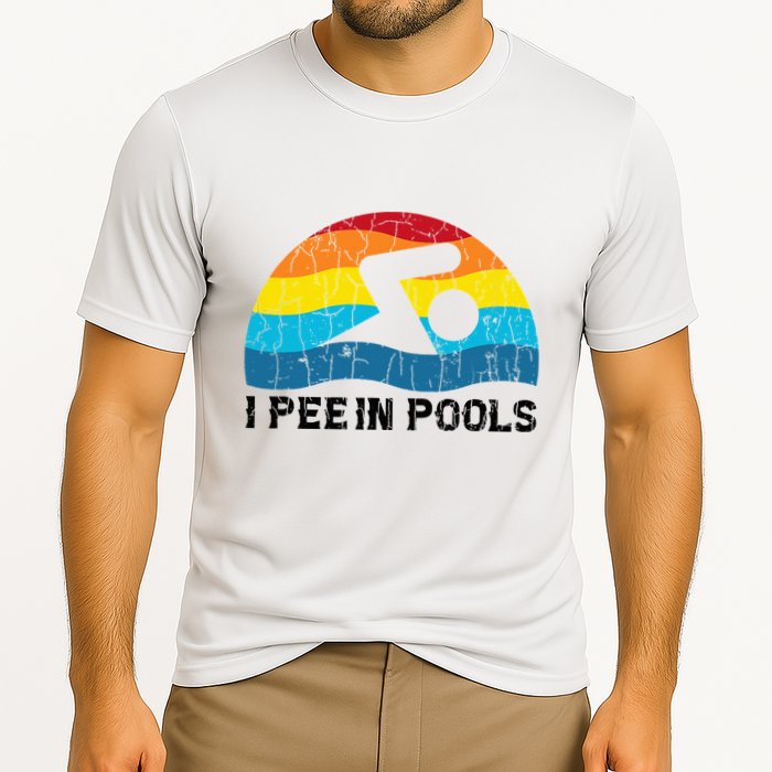 I Pee In Pools Funny Swimmer Swimming Coach Player Performance Shirt