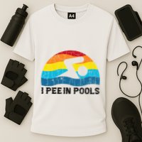 I Pee In Pools Funny Swimmer Swimming Coach Player Performance Shirt