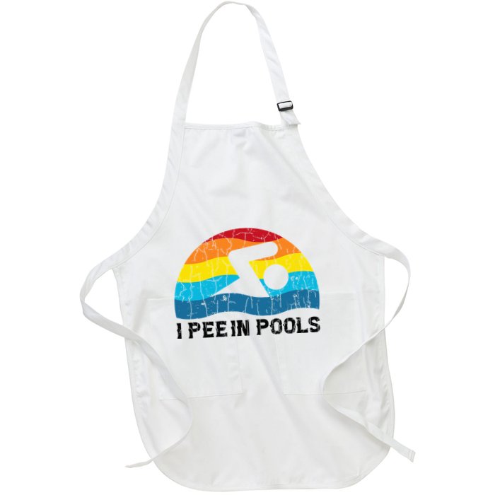 I Pee In Pools Funny Swimmer Swimming Coach Player Apron