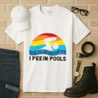 I Pee In Pools Funny Swimmer Swimming Coach Player Tall T-Shirt