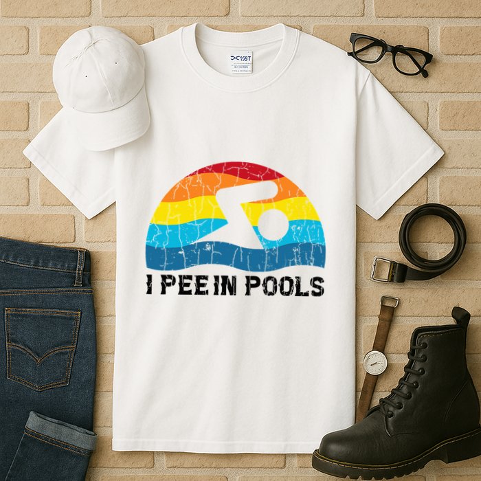 I Pee In Pools Funny Swimmer Swimming Coach Player Tall T-Shirt