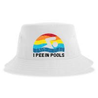 I Pee In Pools Funny Swimmer Swimming Coach Player Sustainable Bucket Hat