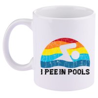 I Pee In Pools Funny Swimmer Swimming Coach Player 11oz C Handle Ceramic Mug