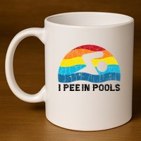 I Pee In Pools Funny Swimmer Swimming Coach Player 11oz C Handle Ceramic Mug