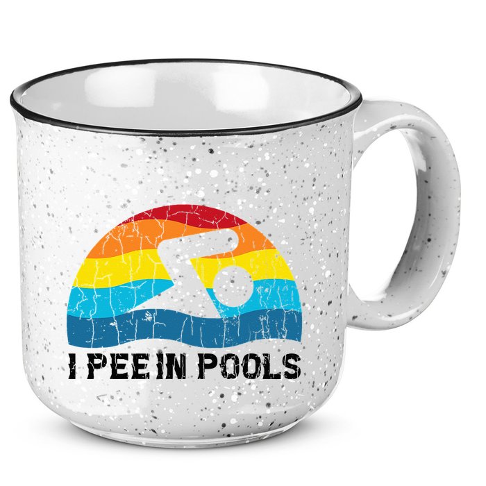 I Pee In Pools Funny Swimmer Swimming Coach Player 15oz Campfire Ceramic Mug