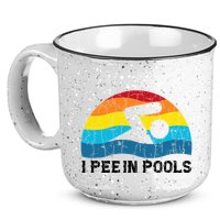 I Pee In Pools Funny Swimmer Swimming Coach Player 15oz Campfire Ceramic Mug