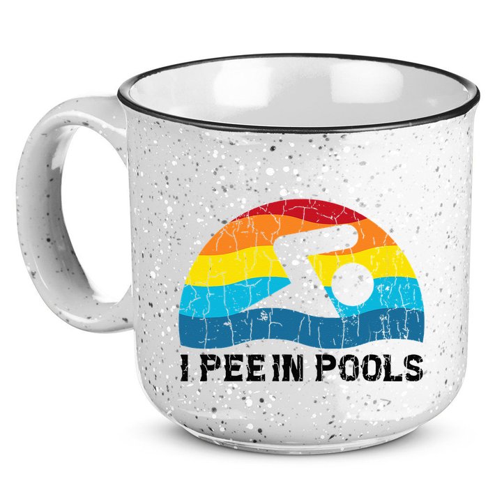 I Pee In Pools Funny Swimmer Swimming Coach Player 15oz Campfire Ceramic Mug