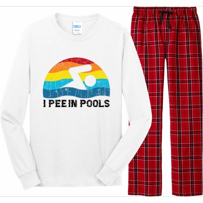 I Pee In Pools Funny Swimmer Swimming Coach Player Long Sleeve Pajama Set