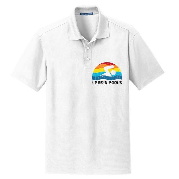 I Pee In Pools Funny Swimmer Swimming Coach Player Dry Zone Grid Polo