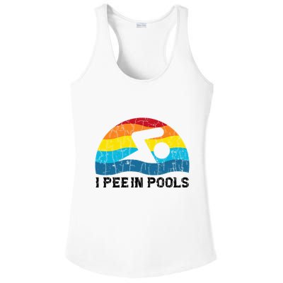 I Pee In Pools Funny Swimmer Swimming Coach Player Ladies PosiCharge Competitor Racerback Tank