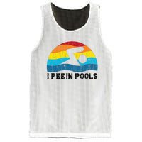 I Pee In Pools Funny Swimmer Swimming Coach Player Mesh Reversible Basketball Jersey Tank