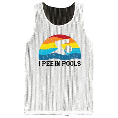 I Pee In Pools Funny Swimmer Swimming Coach Player Mesh Reversible Basketball Jersey Tank