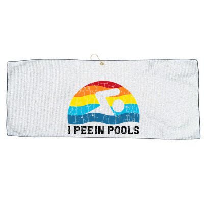 I Pee In Pools Funny Swimmer Swimming Coach Player Large Microfiber Waffle Golf Towel