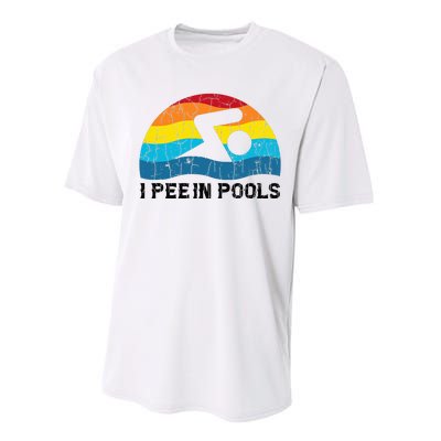 I Pee In Pools Funny Swimmer Swimming Coach Player Performance Sprint T-Shirt