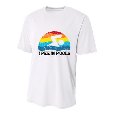 I Pee In Pools Funny Swimmer Swimming Coach Player Youth Performance Sprint T-Shirt