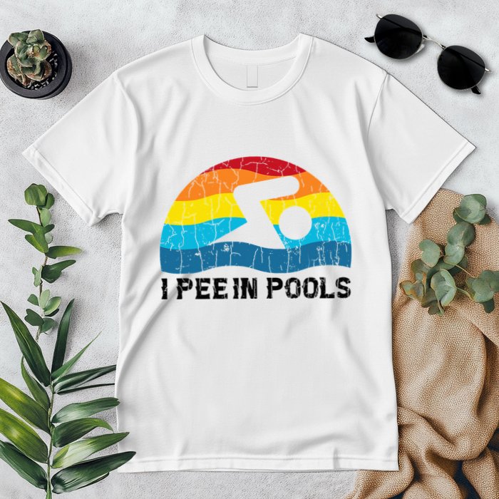 I Pee In Pools Funny Swimmer Swimming Coach Player Premium T-Shirt
