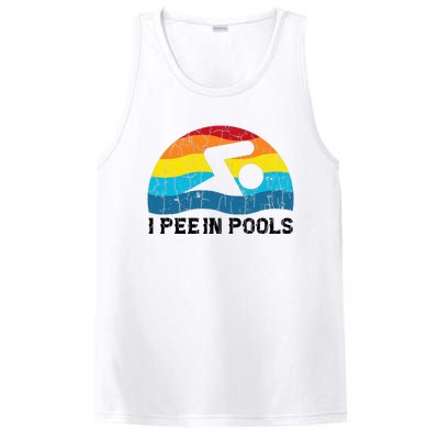 I Pee In Pools Funny Swimmer Swimming Coach Player PosiCharge Competitor Tank