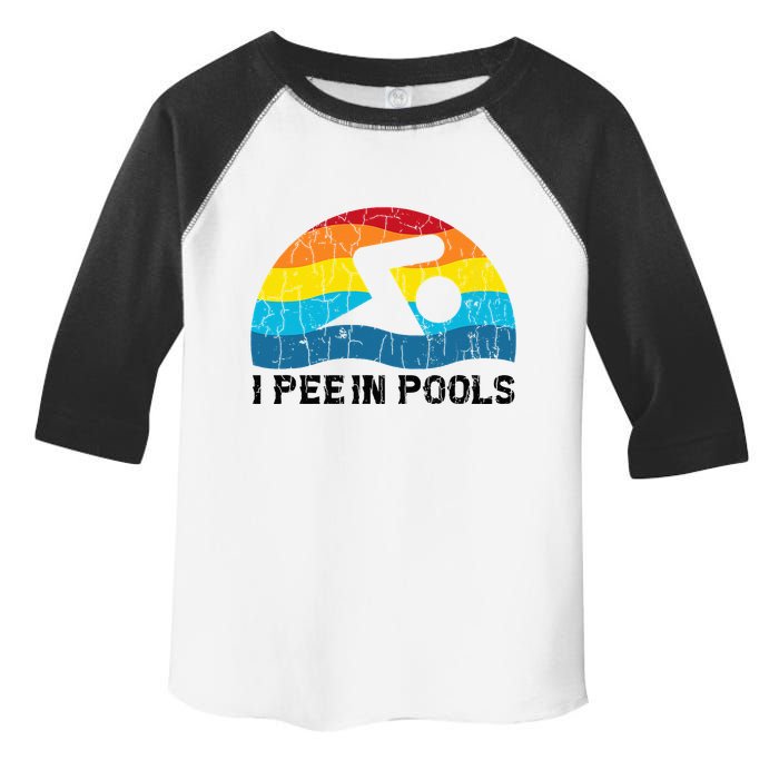 I Pee In Pools Funny Swimmer Swimming Coach Player Toddler Fine Jersey T-Shirt