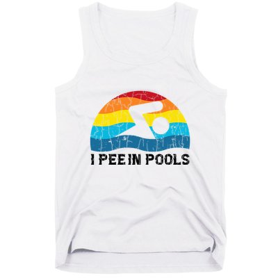 I Pee In Pools Funny Swimmer Swimming Coach Player Tank Top