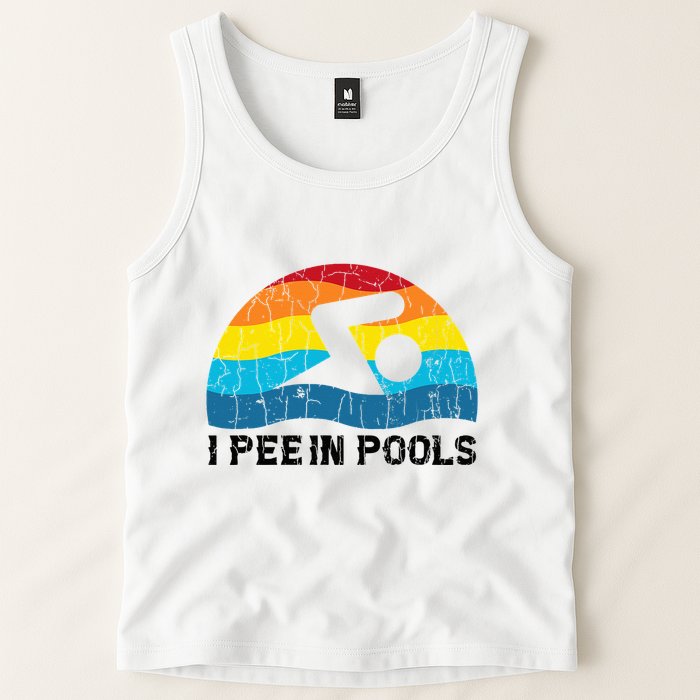 I Pee In Pools Funny Swimmer Swimming Coach Player Tank Top
