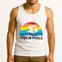 I Pee In Pools Funny Swimmer Swimming Coach Player Tank Top