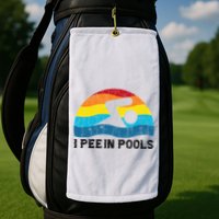 I Pee In Pools Funny Swimmer Swimming Coach Player Golf Towel