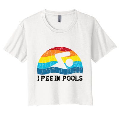 I Pee In Pools Funny Swimmer Swimming Coach Player Crop Top