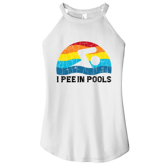 I Pee In Pools Funny Swimmer Swimming Coach Player Women's Perfect Tri Rocker Tank