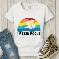 I Pee In Pools Funny Swimmer Swimming Coach Player Womens T-Shirt